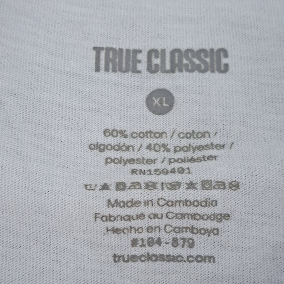 Lot of 3 True Classic Long Sleeve T-Shirt Mens XL Cotton Blend Black Gray White - Picture 3 of 9